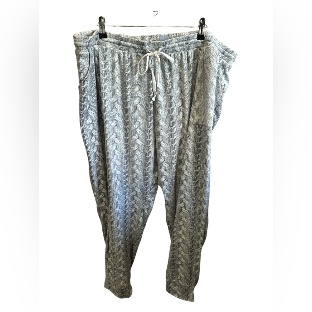 Jane And Bleecker Gray Patterned Drawstring Pajama Loungewear Pants Super Soft